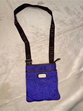 TOUS Blue-Purple Quilted Crossbody with Branded Strap